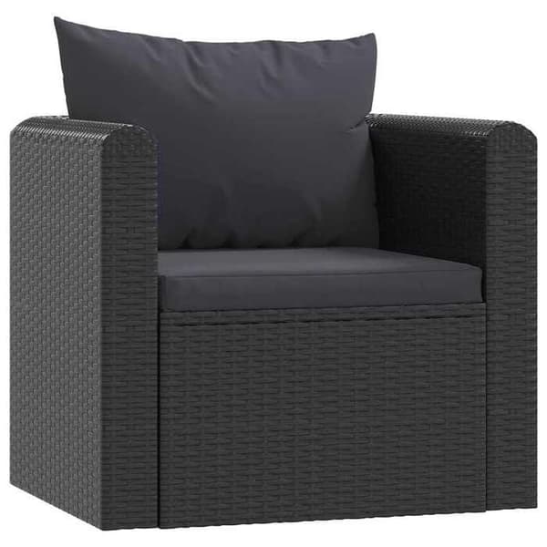 Maison Exclusive - Trädgårdsmöbler 7 delar med kuddar, flätad resin, svart