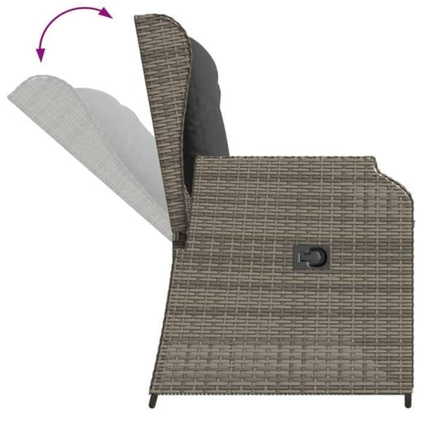 Maison Exclusive - Trädgårdsmöbler 3 delar med kuddar Grå Flätad resin