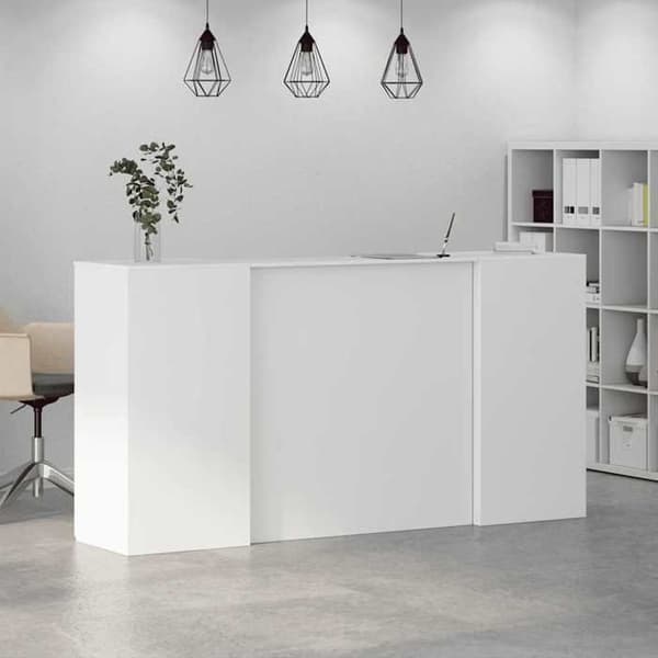 Maison Exclusive - Vit receptionsdisk 200x50x103,5 cm ingenjörsträ