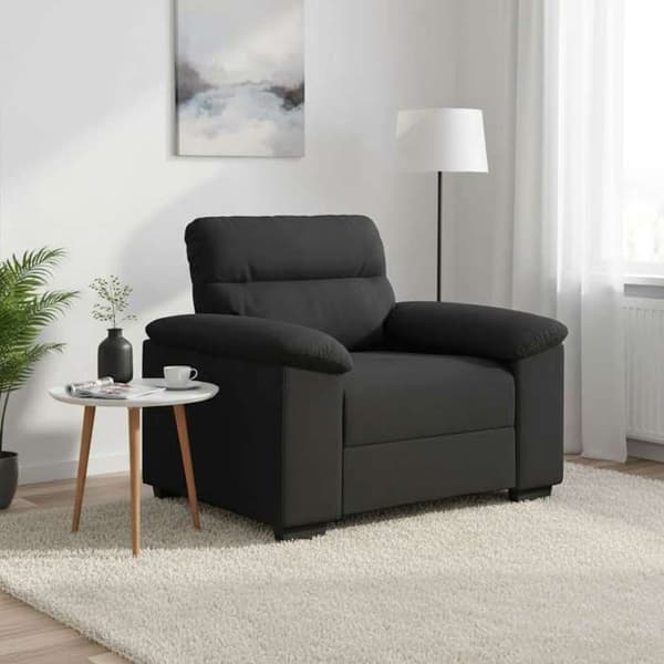 Stol - EKSKLUSIV HUS - 100 x 81 x 84 cm - Sort - Polyesterstof - Bredde armlæn Svart