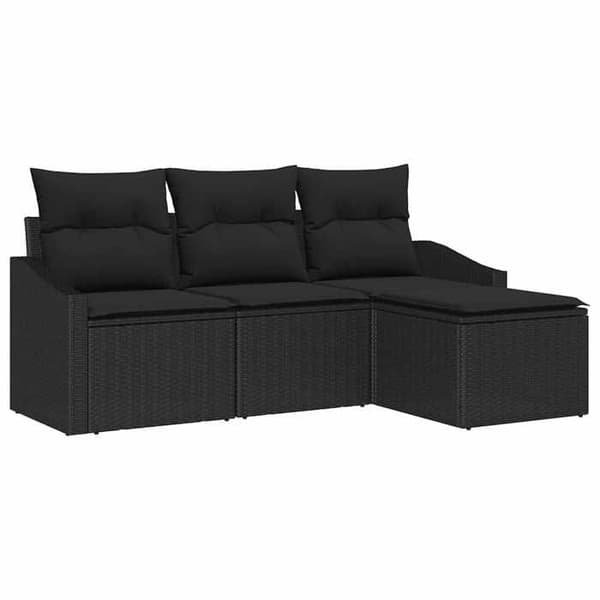 Maison Exclusive - 4 osan sohvasetti musta polyrottinki
