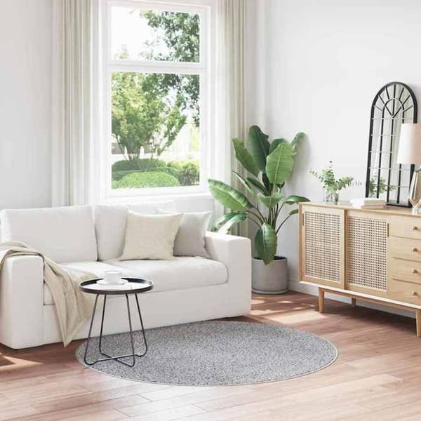 Matto - MAISON EXCLUSIVE - Karvainen liukumaton 160 x 160 cm - Harmaa - Polypropeeni - Neliö Grå