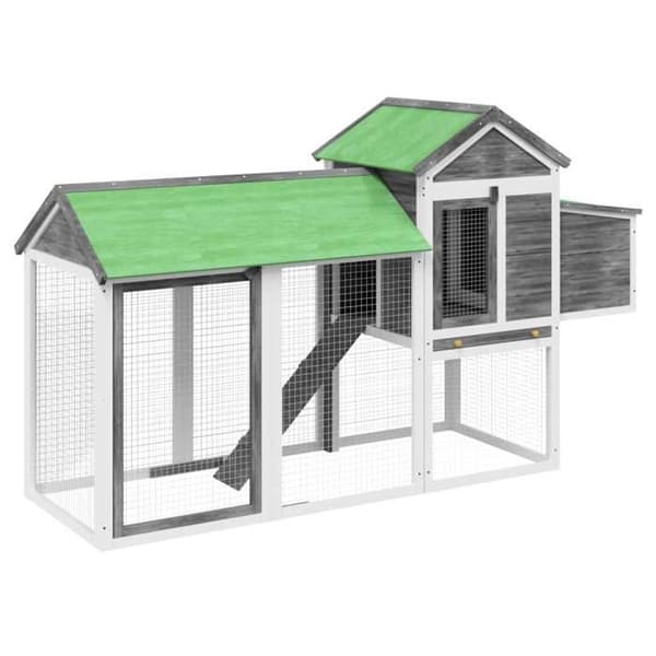 Maison Exclusive - Harmaa kanala 193x65x117 cm massiivipuusta Grå Vit