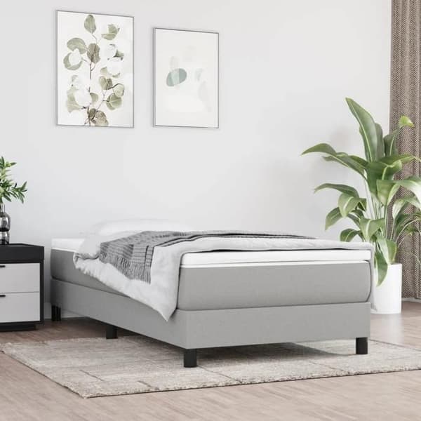 Maison Exclusive - Ljust grå sängram 100x200 cm tyg ljusgrått