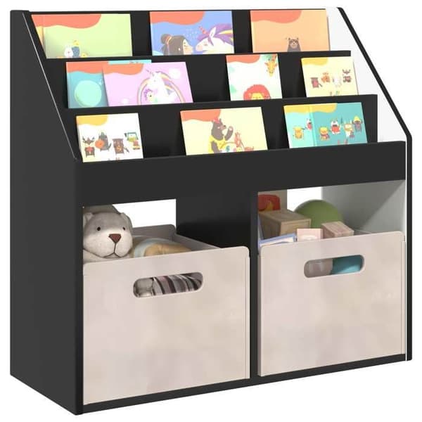 Maison Exclusive - Børnebibliotek Sort 72,5 x 29,5 x 69 cm