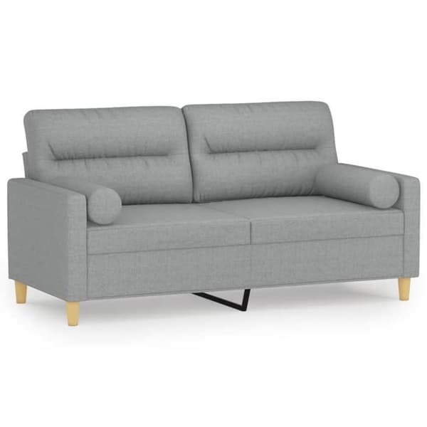 Soffa 2 platser - Maison Exclusive - Ljusgrå - Tyg 100% polyester - Metallram ljusgrått