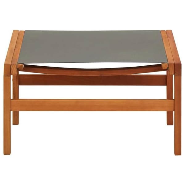 Maison Exclusive - Trädgårdsstol och fotpall Grå Eucalyptus och textilène