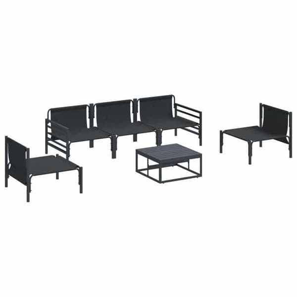 Maison Exclusive - Sæt af 6 pc have-sofa i sort stål Svart