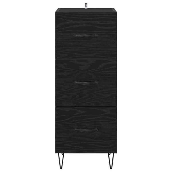 Maison Exclusive - Buffet Sort egetræ 34 x 34,5 x 90 cm Ingeniørtræ svart ek