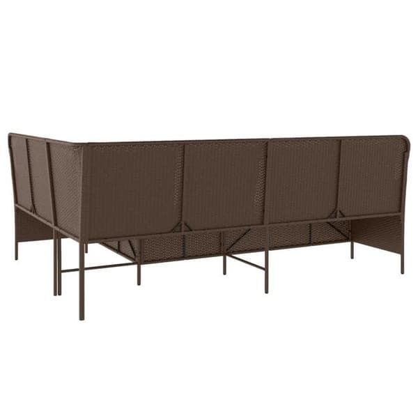 Maison Exclusive - Utemöbel med L-formade bruna kuddar i flätad resin