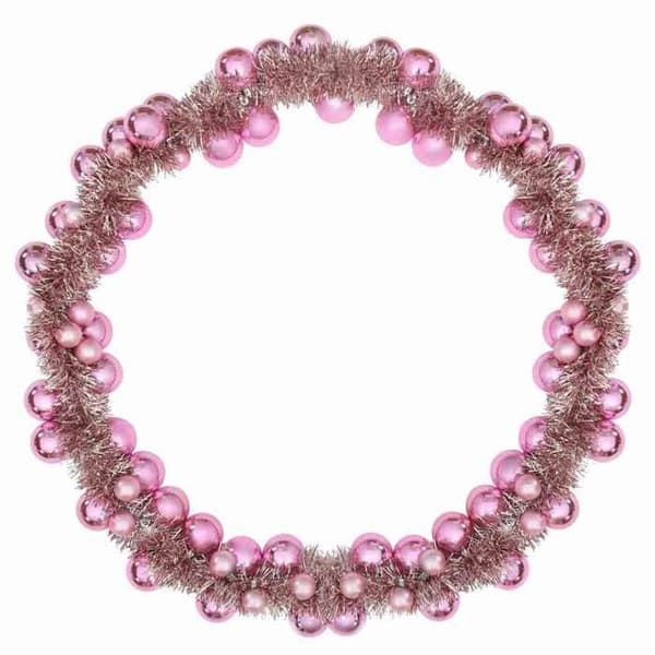 Festpynt - EKSKLUSIV HUS - LED julekugle guirlande 186 cm - Rosa - Polystyren - Let og foldbar Ros
