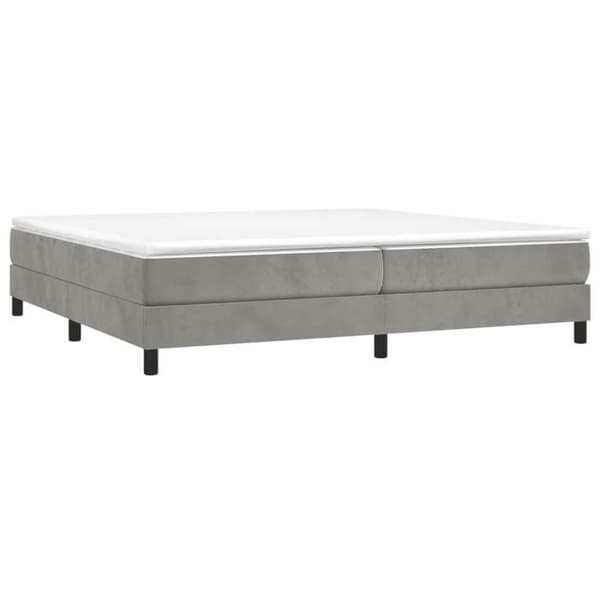 Maison Exclusive - Sengebund med lysegrå lameller 200x200 cm velour ljusgrått