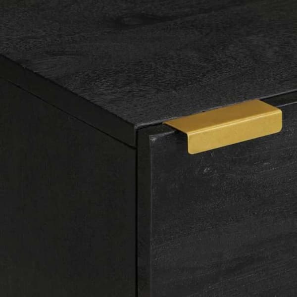 Maison Exclusive - Sort natbord 40x33x46 cm i solid mangotræ