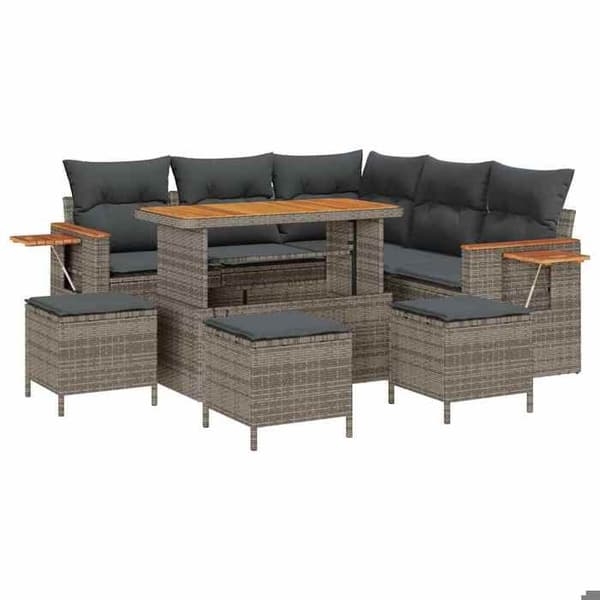Lounge-soffor - MAISON EXCLUSIVE - Modulär - Grå - 10-delars set - Väderbeständig och UV-beständig Grå