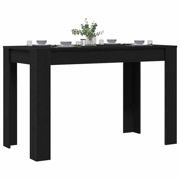 Spisebord - EKSKLUSIV HUS - 120x60x76 cm - Sort eg - Ingeniørtræ - Rektangulær svart ek