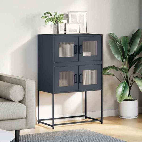 Maison Exclusive - Buffé hög antracit 68x39x107 cm stål