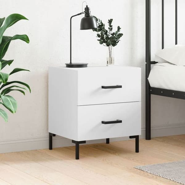 Maison Exclusive - Sängbord vit 40x35x47,5 cm ingenjörsträ Vit
