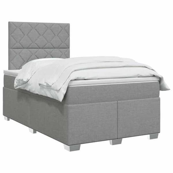 Maison Exclusive - Boxspring säng med madrass Ljusgrå 120 x 190 cm Tyg