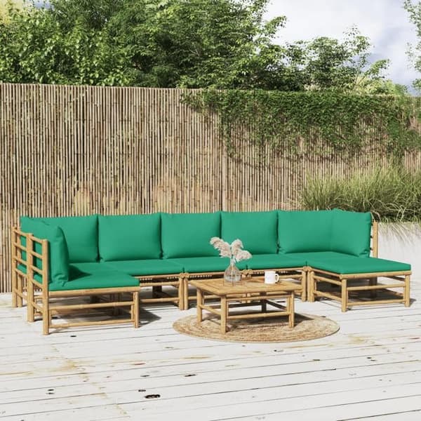 Havemøbler - EKSKLUSIVT HUS - 8 dele - Bæredygtig bambus - Bambusgrøn - Modulerbar Bambu grön