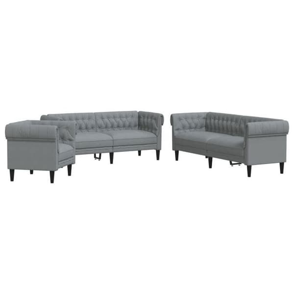 Maison Exclusive - 3-delad soffa i ljusgrått tyg Ljusgrått