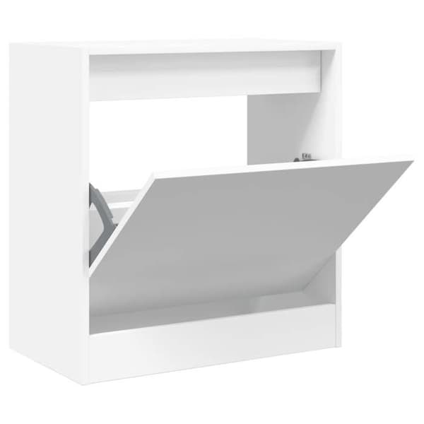 Skoskåp - EXKLUSIV HEM - 60 x 34 x 63,5 cm - Vit - Ingenjörsträ - 1 fällbar låda Vit