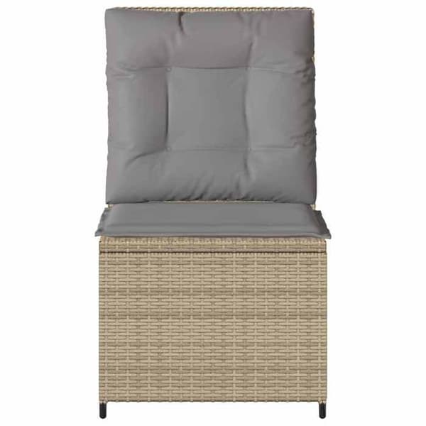 Maison Exclusive - Puutarhatuoli vaaleanbeige ja harmaa polyrottinki tyynyillä