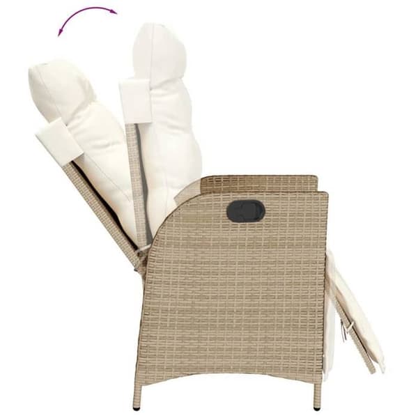 Maison Exclusive - Puutarhakalusteryhmä tyynyillä 5 kpl Beige polyrottinki