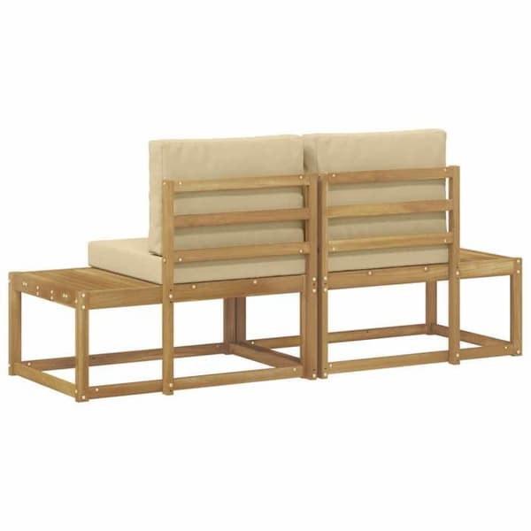 Maison Exclusive - Udendørs sofa i 2 dele Hvid Massiv Akacietræ Vit