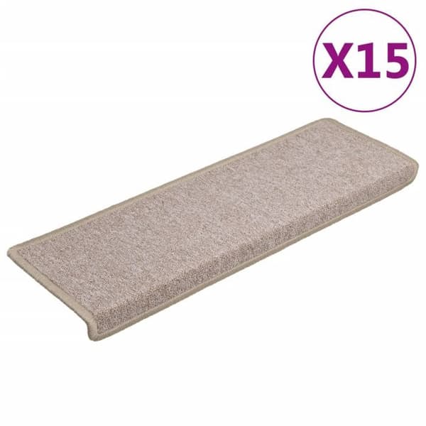 Maison Exclusive - Trappmatta 15 delar 65 x 21 x 4 cm Taupe Rektangulär kant Mol