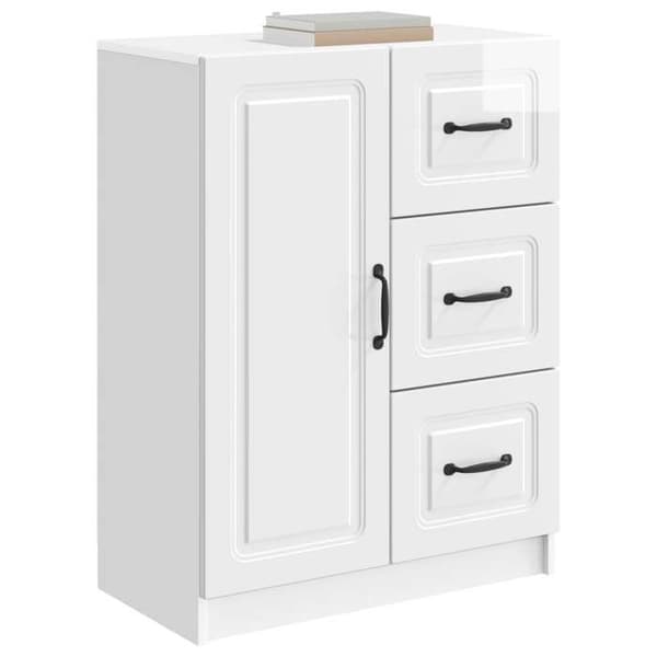Maison Exclusive - Hvid glans buffet 66 x 34,5 x 87 cm Ingeniørtræ