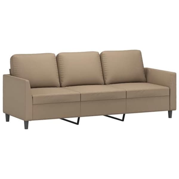 Maison Exclusive - Set med 2 soffor med kuddar Cappuccino Konstläder
