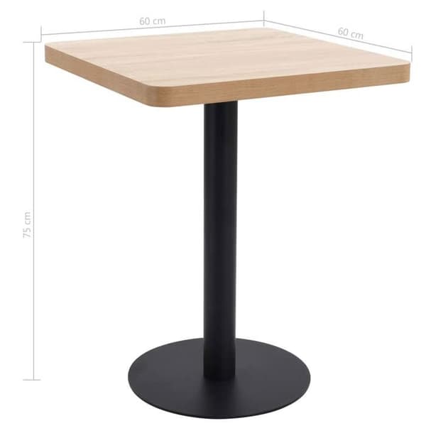 Maison Exclusive - Vaalea ruskea bistropöytä 60x60 cm MDF