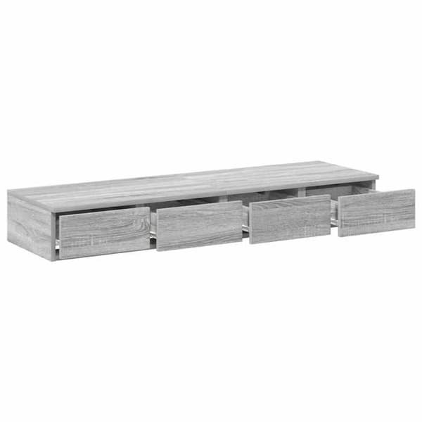 Sengekufferter - EKSKLUSIV HUS - 120×36,5×16,5 cm - Sonoma grå - Spånplader - Trykåbning Gris Sonoma