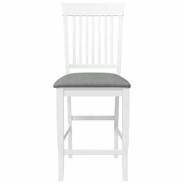 Barstol - EXKLUSIV HEM - Set om 2 - Massivt gummiträ - Kuddar ingår - Ergonomisk ryggstöd Vit