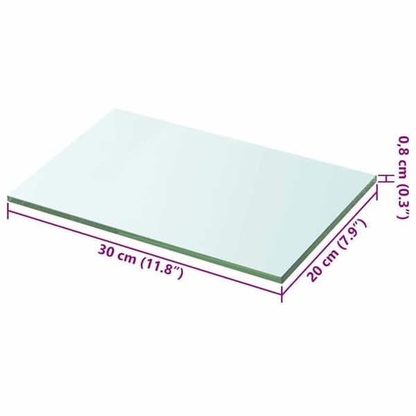 Maison Exclusive - Panel til hylde Klart glas 20 x 30 cm Transparent