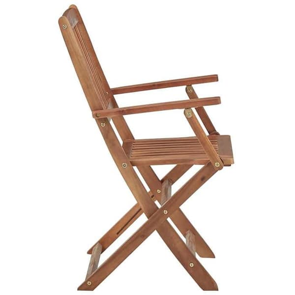 Maison Exclusive - Fällbara utomhusstolar och kuddar set om 8 Akaciaträ