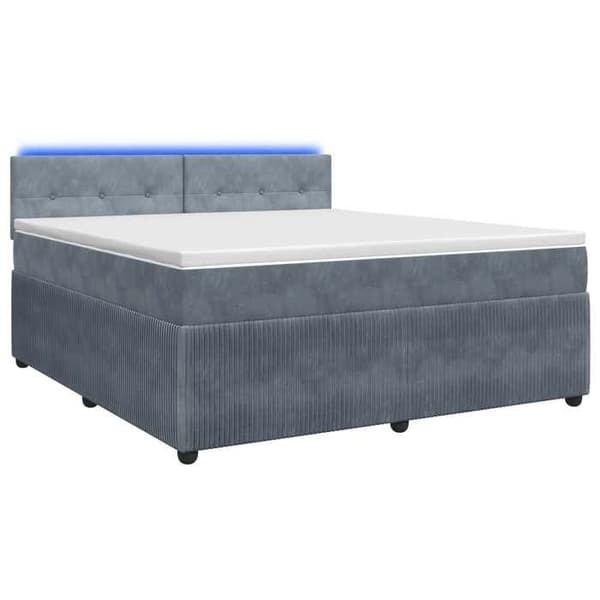 Maison Exclusive - Boxspring säng med madrass Mörkgrå 140 x 190 cm Sammet Mörkgrå