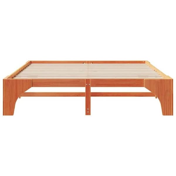 Maison Exclusive - Sängram Brun 200 x 200 cm Massivt trä