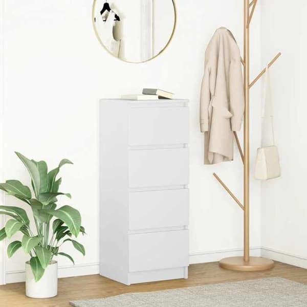 Buffet - EKSKLUSIVT HUS - 37,5 x 35 x 99 cm - Ingeniørtræ - Hvid - Multifunktionel Vit