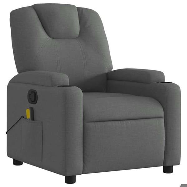 Maison Exclusive - Grått tyg lutande massagefåtölj