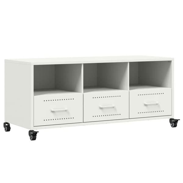 Maison Exclusive - TV-möbel vit 100,5x39x43,5 cm stål Vit