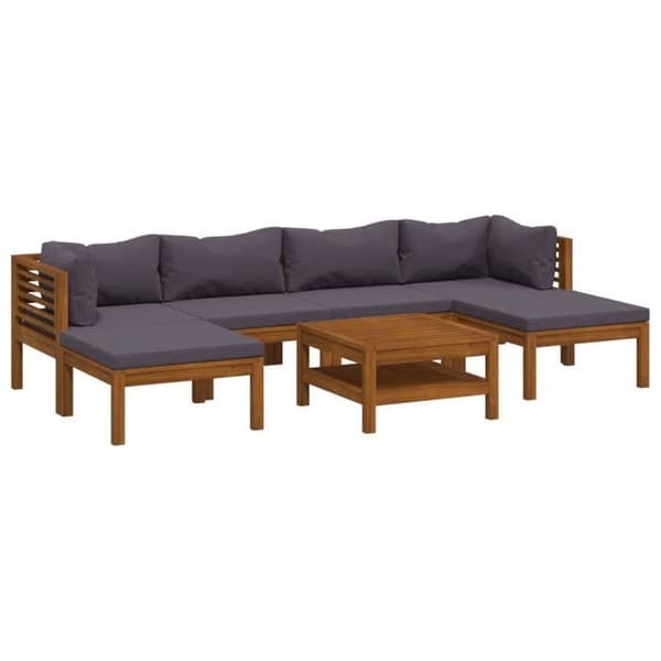Maison Exclusive - Havegruppe 7 stk med pude i solid akacietræ