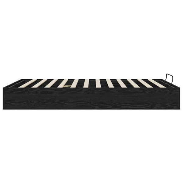 Sengestel ottoman - EKSKLUSIV HUS - 140 x 190 cm - Sort eg - Ingeniørtræ - Gasmekanisme svart ek