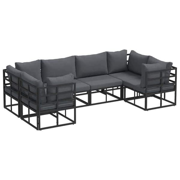 Maison Exclusive - Sæt af 6 pc have-sofaer Sort Aluminium Svart