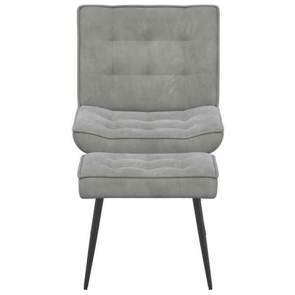 Maison Exclusive - Afslapningsstol med skammel Lys grå Velour