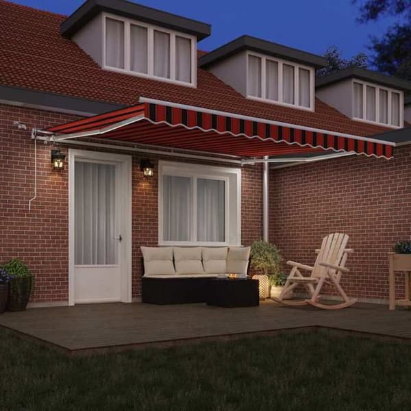 Maison Exclusive - Elektrisk markis med LED och sensor 4 x 3,5 m Apelsin