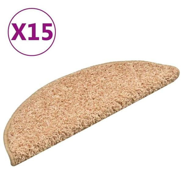 Maison Exclusive - Trappe tæppe 15 stykker 56 x 17 x 3 cm Guld Halvrund