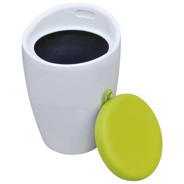 Maison Exclusive - Vit och grön konstläderpall