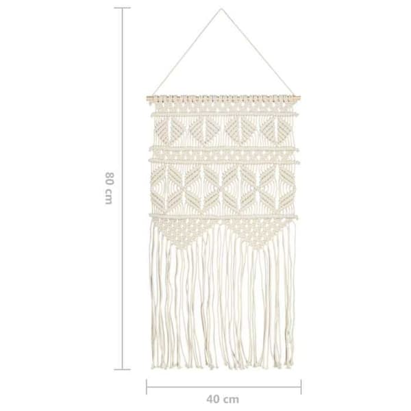 Maison Exclusive - Makramee-seinäkoukku 40x80 cm Puuvilla