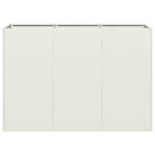 Maison Exclusive - Vit blomlåda 120x40x80 cm kallvalsat stål